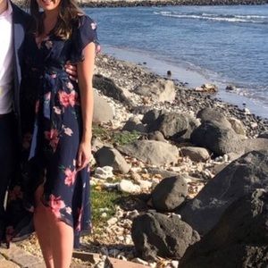 Aqua brand floral high low dress